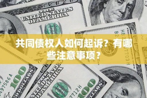 济南共同债权人如何起诉？有哪些注意事项？